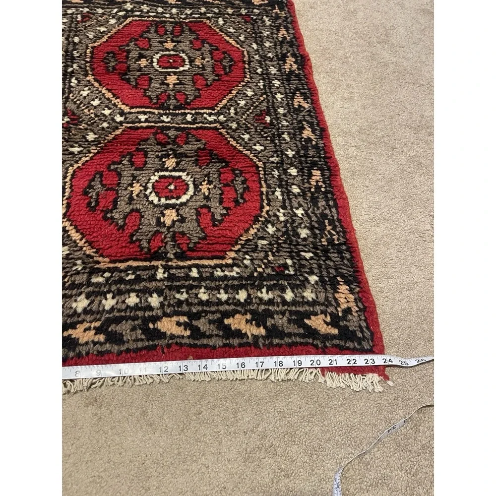 Vintage Hand-Knotted Wool Oriental Rug Double Medallion Design 2x3